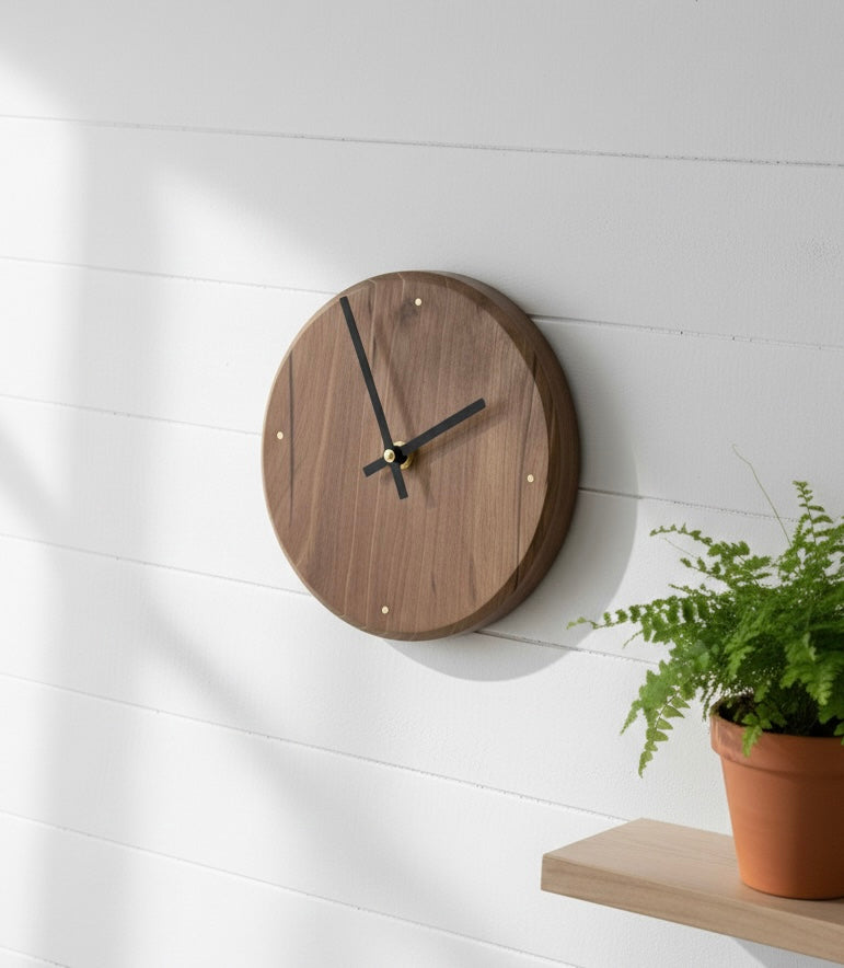 IL PADRINO - Orologio Da Muro Minimal In Legno Di Noce
